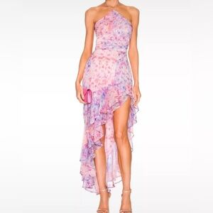 Amanda Uprichard Pink Floral High Low Dress